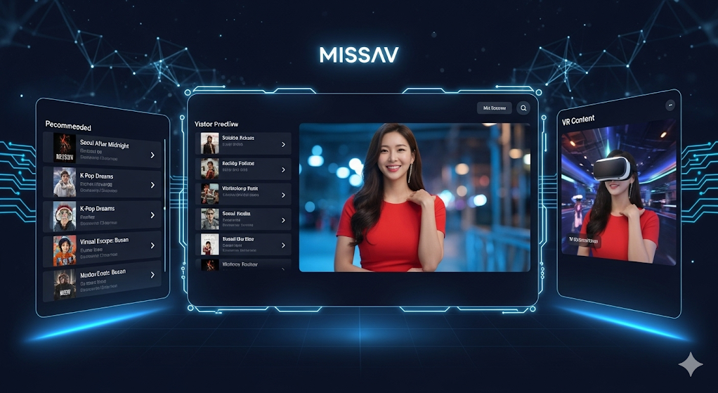 MISSAV의 미래를 상징하는 AI 추천 시스템 화면.