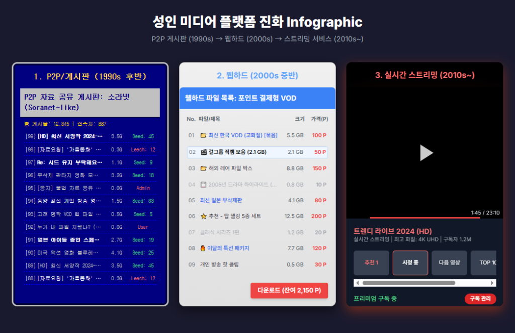 성인 미디어 플랫폼 진화