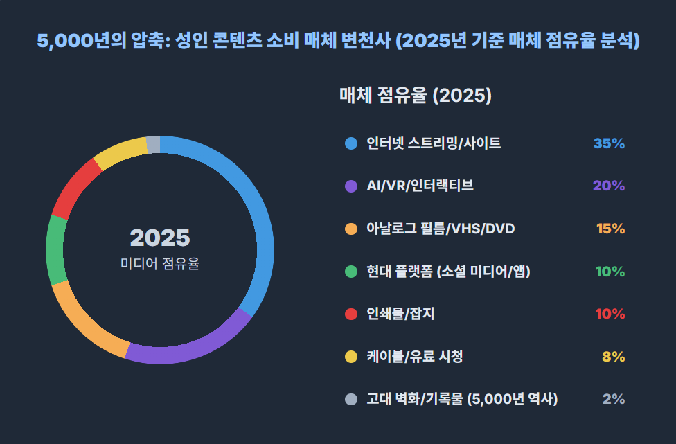 성인 콘텐츠 소비 매체 변천사 (2025년 기준 매체 점유율 분석)