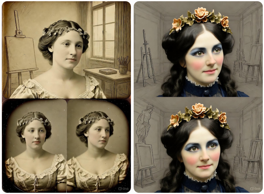 1850년 프랑스 다게레오타입 누드 여성 스테레오 쌍 이미지.